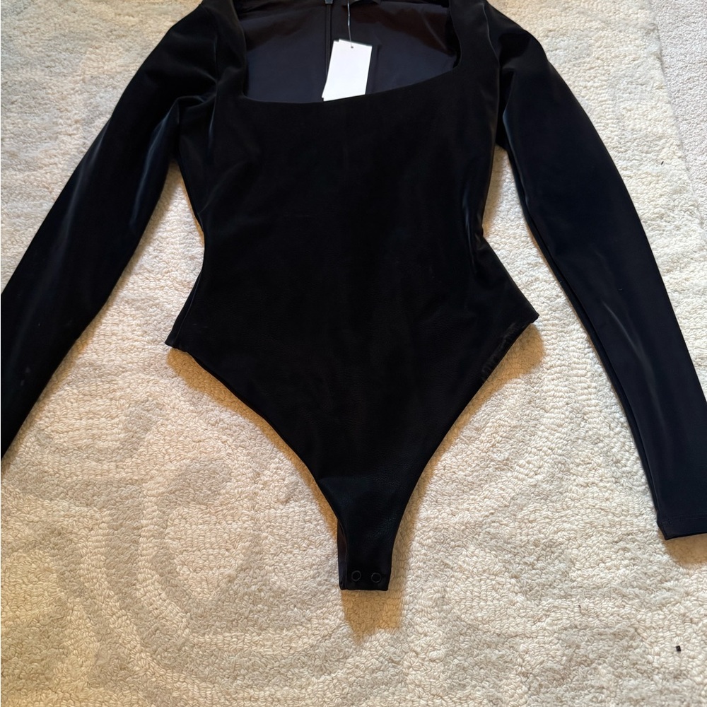 Naked Wardrobe Black Long Sleeve Bodysuit